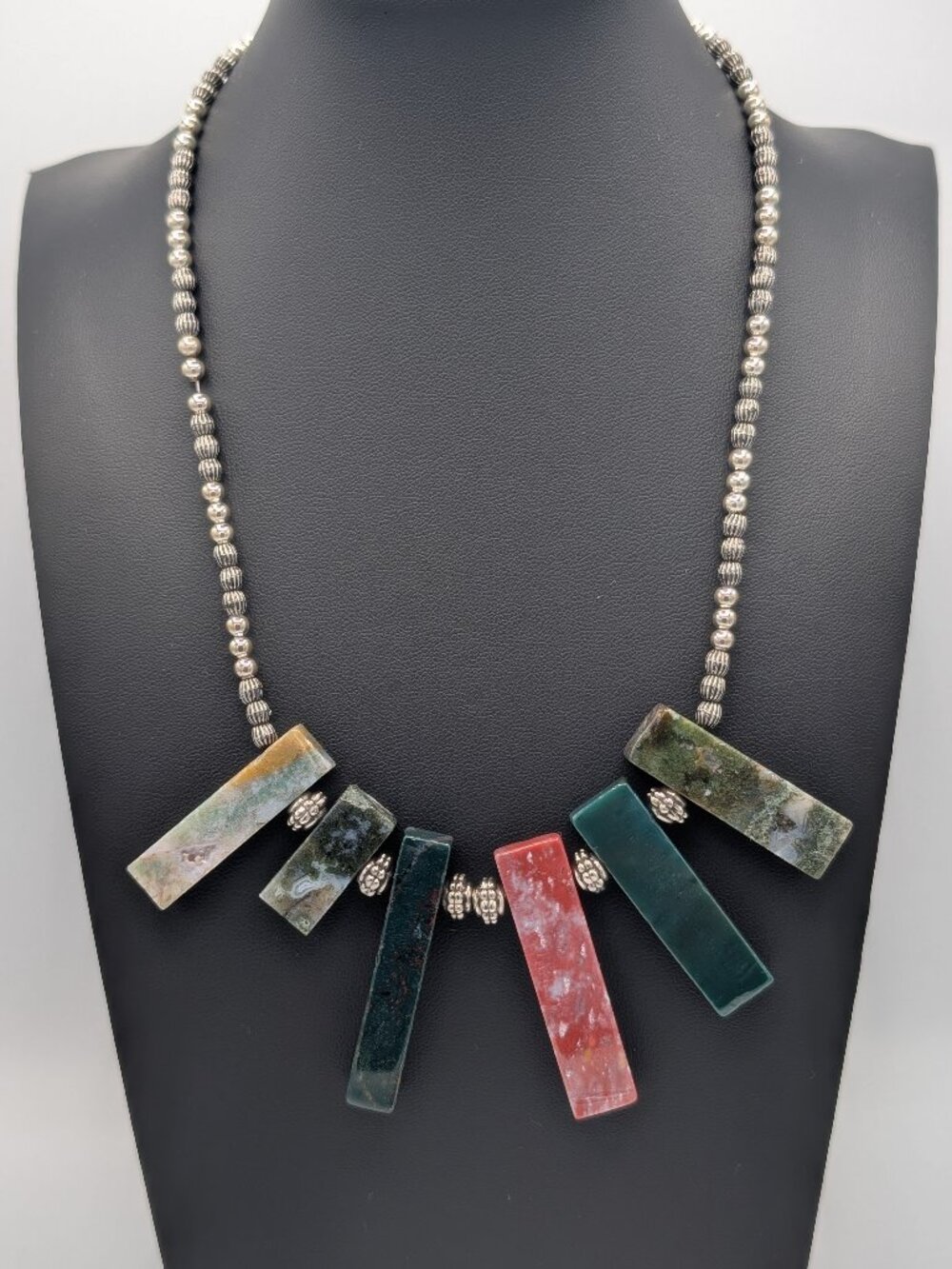 Natural Gemstone Slab Destash Lot Moss Agate Jasper Beads Craft Repair Upcycle